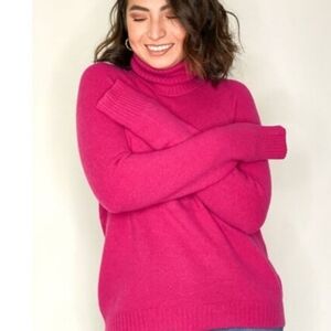 J. Crew Alpaca Wool Pink Turtleneck Sweater